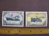 Lot of 3 1977 canceled Soviet Union ship postage stamps depicting: Russia Soviet Union Research