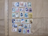 Lot of 36 canceled 1960s Noyta CCCP Russia postage stamps.