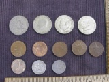 Lot of coins from foreign coins, including British Caribbean Territories (1955), Haiti (1958,1970),
