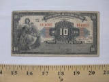 1941 Peruvian Diez Doles De Oro Paper Note