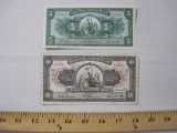 Two Peruvian Notes including five and ten Soles de Oro, 1955-56