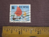 One 1970 Rhodesia yachting posting stamp.