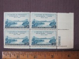 Block of 4 1948 A Century of Friendship US-Canada 3-Cent Postage Stamps, Scott #961