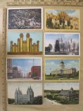 Eight Utah postcards, including 6 Salt Lake City, 1 Bryce Canyon National Park and 1 Ogden.