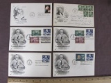 Lot of 6 First Day of Issue Covers including 1982 Honoring George Washington, 1982 Honoring Franklin