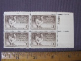Block of 4 1948 Centennial of the American Poultry Industry 3-cent Postage Stamp, Scott #968