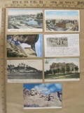Lot of 7 vintage postcards, including: 3 used North Dakota; 1 unused Mt. Rushmore, SD; 1 unused