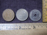 Three Denmark coins: 1956; 1966; 1976