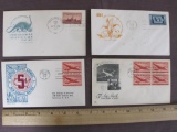 Four 1946 First Day of Issue Stamp Covers including Airmail, 100th Anniversary Smithsonian