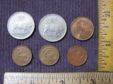 Lot of 6 coins from Ireland, 1971 to 1980