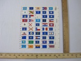 Full Sheet of 50 1976 Bicentennial Era State Flags 13-cent US Postage Stamps, Scott #s 1633-1682