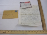 Personal Letter with Postmarked Envelope from 1945 and Postmarked Airmail Envelope from 1960