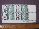 Block of 4 17-cent Statue of Liberty US Airmail Stamps, Scott #C80