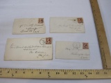 Four Postmarked Envelopes from 1800s