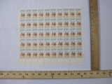 Full Sheet of 50 1971 4-cent Frederic Remington US Postage Stamps, Scott #1187