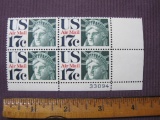 Block of 4 17-cent Statue of Liberty US Airmail Stamps, Scott #C80