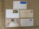 Lot of 5 postcards, including 4 prepaid with US postage. Also, one Mexico postcard.