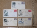 Five First Day of Issue Covers from 1948-1952 including 500th Anniversary of Bible printing, Moina