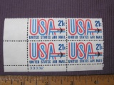 Block of 4 21-cent USA and Jet US Airmail Stamps, Scott #C81