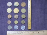 Lot of mostly foreign coins, including Hong Kong, Singapore and Israel.