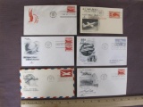 Lot of 6 First Day of Issue Air Mail covers, including: one with a 15 cent Universal Postal Union