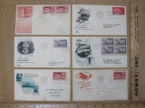Six First Day of Issue Covers from 1949 including Wright Brothers, 75th Anniversary of Universal