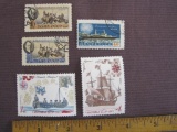 Lot of 5 Russia/Soviet Union postage stamps includes 2 1956 canceled stamps depicting plus 2