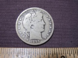 One 1899 Barber Silver Half Dollar, 11.9 g