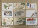 Nine Christmas postcards from the early 20th Century.