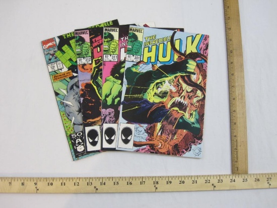 Four Comic Book Issues of The Incredible Hulk, Nos. 301 (Nov 1984), 311 (Sept 1985), 312 (Oct 1985)