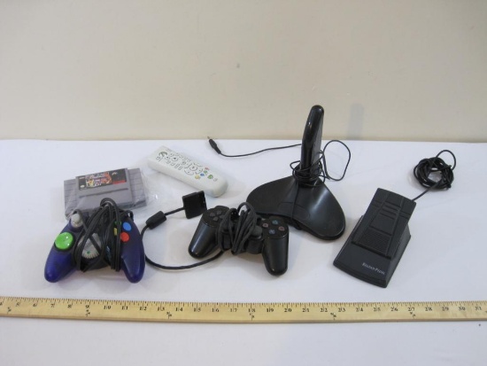 Lot of Misc. Video Game Accessories including XBOX 360 Remote, Super Nintendo WrestleMania Game (not
