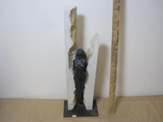 Manuel Vidal Bronze Statue, Woman with Granite, signed and numbered - #5 of 3,997 - approximately