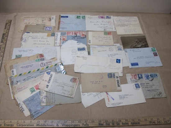 Large lot of censored envelopes from the early 20th Century through the 1940s. Also, several vintage