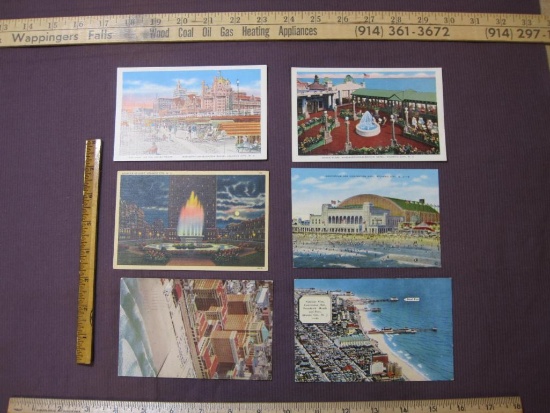 Six Postcards Atlantic City N.J including Fountain Of Light and Atlantic City Boardwalk