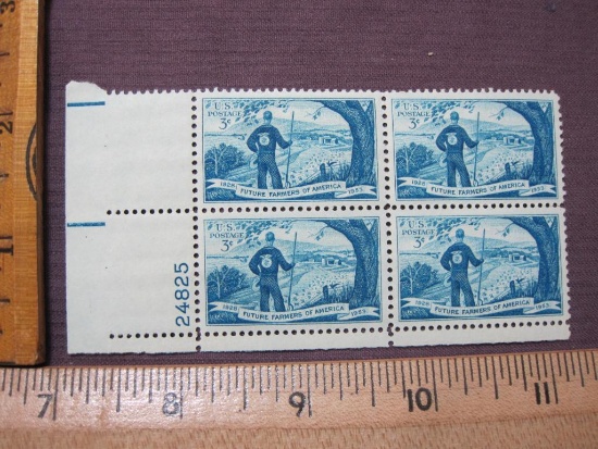 Block of 4 Future Farmers of America US potage stamps, #1024