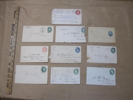 Lot of stamped, addressed envelopes from 1894 to 1909. One contains 1909 correspondence between a