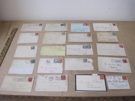 Stamped, addressed envelopes, a few with letters, mostly from the late 19th and early 20 Centuries