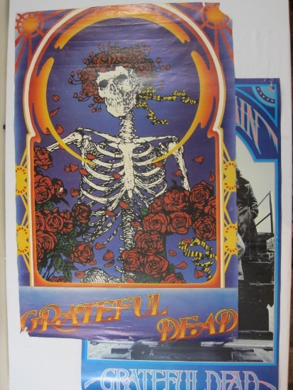 Two Vintage Grateful Dead Posters, 34 5/8" x 22 5/8" and 32 3/4" x 20", AS IS, posters may be rolled