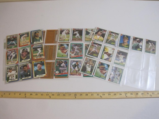 Lot of Assorted Oakland Athletics MLB Baseball Cards from Topps 87-91, including Mark McGwire, Jose