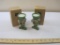 Two RUSS Ceramic Leprechaun Candle Holders, new in box, 14 oz