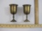 Set of 2 Brass Goblets, made in India, 9 oz