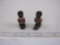 Vintage Bisque Child Boy and Girl Eating Watermelon Black Americana Miniatures Figurines, 1 oz