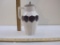 Vintage Wittenberg Ceramic Coffee Pot with Metal Lid, Purple Hexagon Design, 1 lb 8 oz