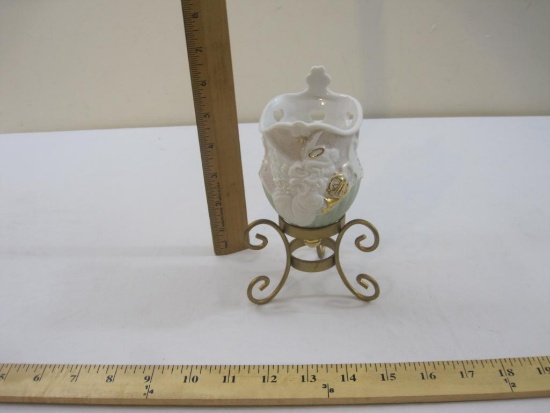 Precious Moments Angel with Trumpet Votive Candleholder with Stand, 1997 Precious Moments