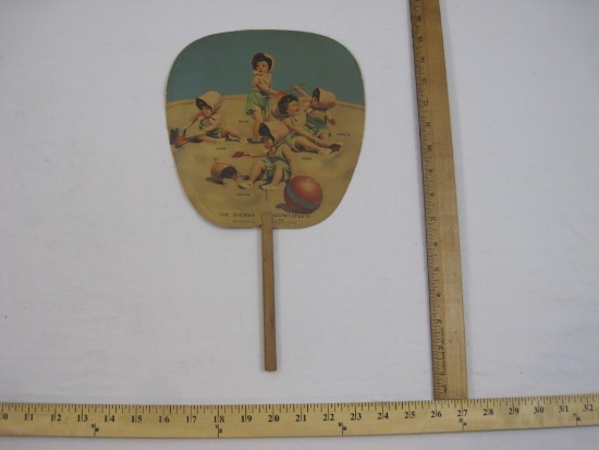 Vintage 1936 Paper Advertising Fan The Dionne Quintuplets Renovo Milk Products Co (Finest Dairy