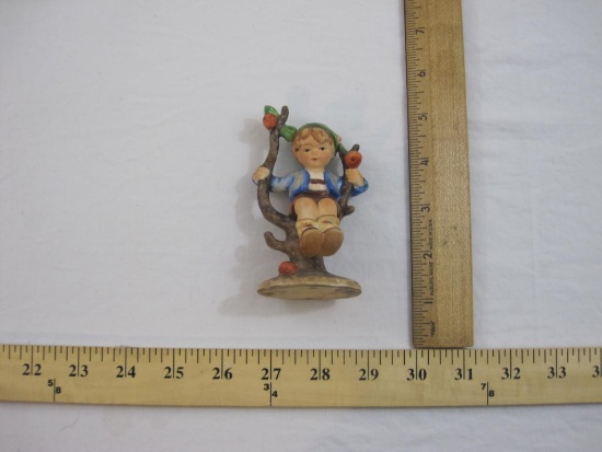 Vintage Apple Tree Boy Ceramic Hummel Figure #142 3/0, Crown Mark, Goebel, 3 oz