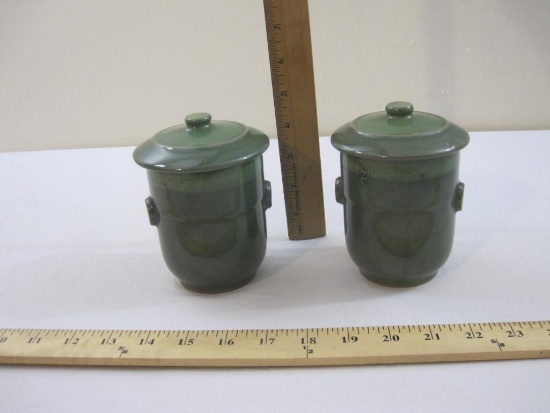 Set of 2 Lidded Ceramic Cups, Japanese, 2 lbs