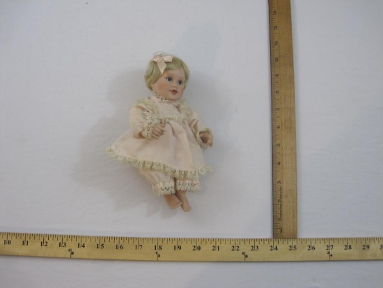 Girl Porcelain Doll, The Danbury Mint, marked J Belle 1990, 6 oz