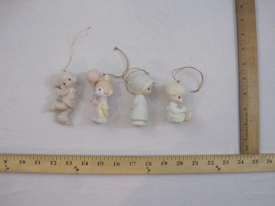 Lot of 4 Porcelain Precious Moments Christmas Ornaments, 5 oz