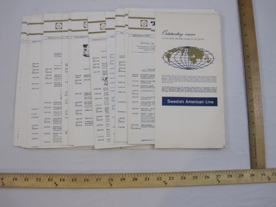 Vintage "Programs from my cruise" on the Swedish American Line, South Pacific Cruise, Mid